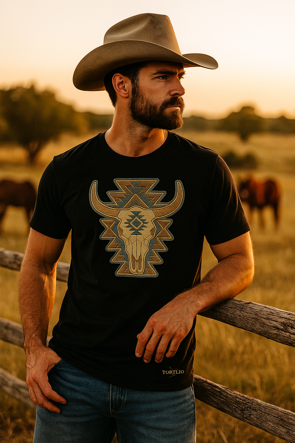 Playera Vaquera Geometría
