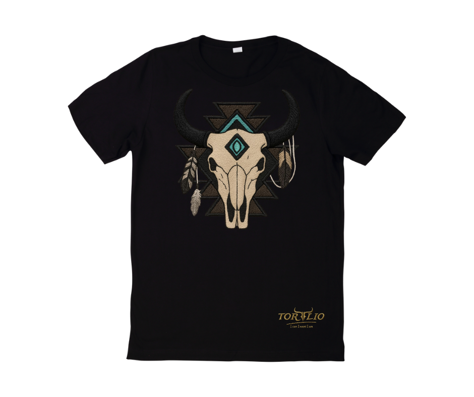 Playera Vaquera Cuernos Negro