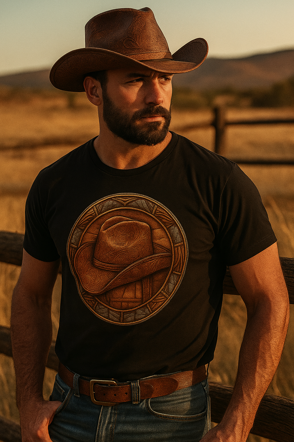 Playera Vaquera Sombrero