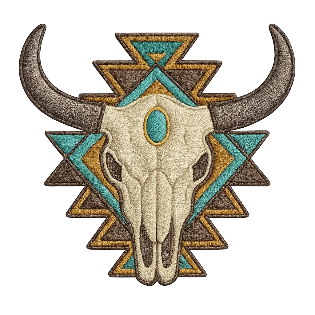 Playera Vaquera Toro con Geometría Maya