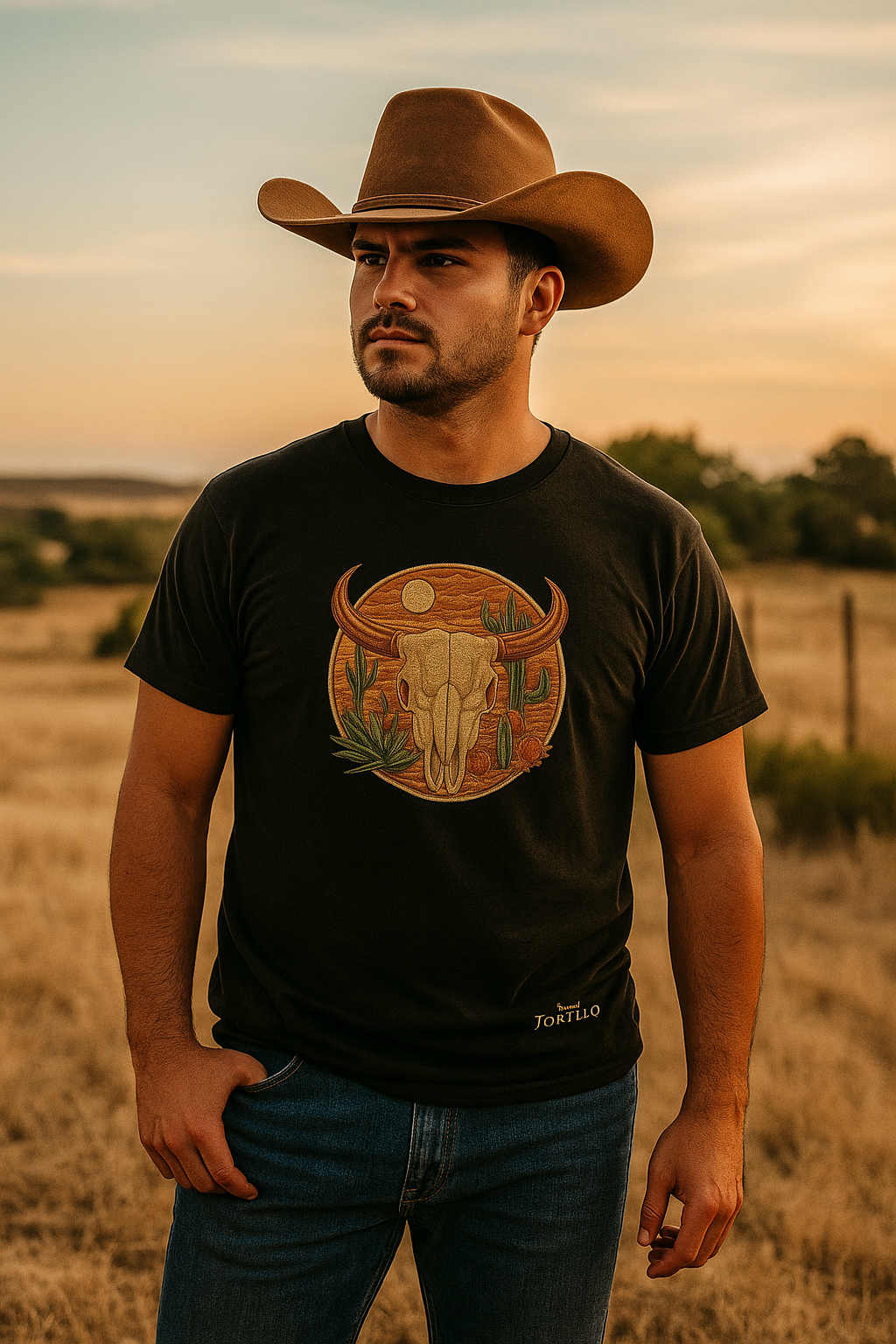 Playera Vaquera Toro Cactus