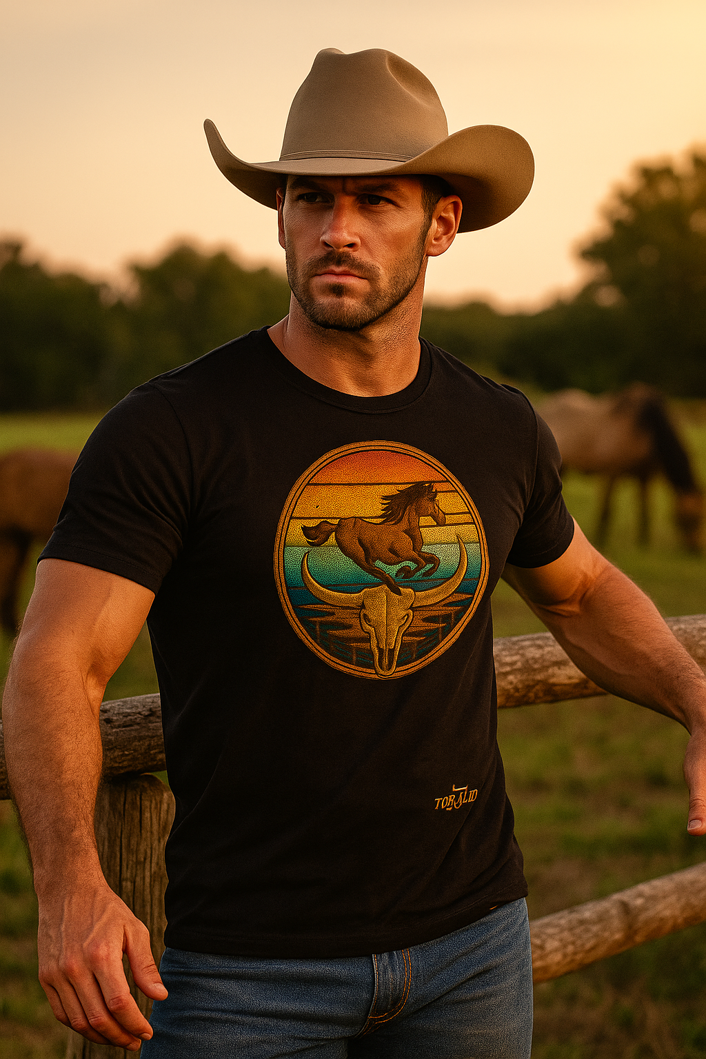 Playera Vaquera Caballo